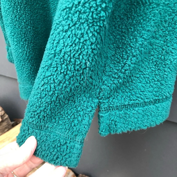 L.L. Bean Cozy Cottage Fleece with Shawl Collar - Green - M Petite - Picture 5 of 6